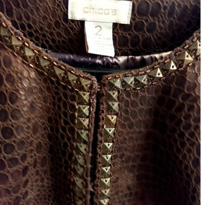 Chico's Jackets & Coats - Chico's Faux Leather Snakeskin Jacket Sz 16 Chico's Jackets & Coats - Chico's Faux Leather Snakeskin Jacket Sz 16
